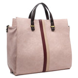 Pink Striped Fashion Tote Bag Purse