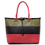 Colorblock Belted Satchel Bag Purse